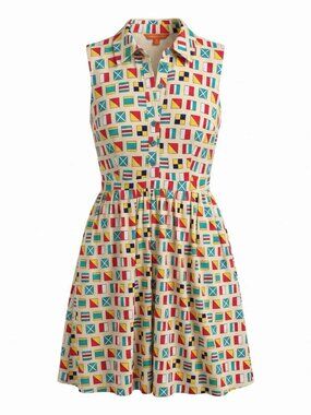 Modcloth Flag Dress with Pockets, size Medium